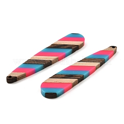 Gros pendentifs en résine opaque et bois de noyer&nbsp;RESI-E050-01A-03