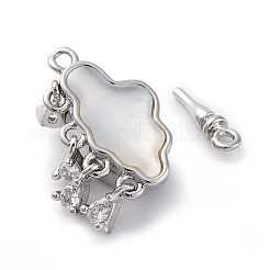 Латунные застежки из прозрачного кубического циркония с микропаве KK-P291-34P