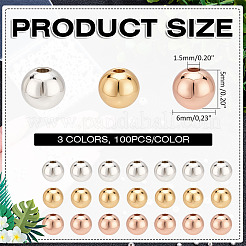 300 шт. 3-цветные латунные бусины для покрытия стойки&nbsp;KK-ME0002-73