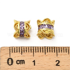 Латунные микро проложить кубического циркония бусы KK-B142-06G-03