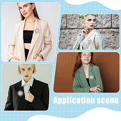 4 шт. 2-х цветные значки на лацкан из сплава со стразами&nbsp;JEWB-ME0001-14