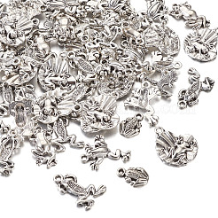 Подвески в форме лягушек из сплава в тибетском стиле и оправы из стразов&nbsp;TIBEP-TA0002-34AS-RS