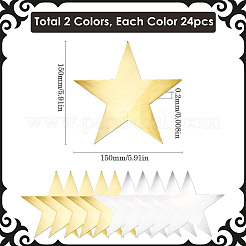 48 шт. 2-х цветная бумажные блестящие звезды для украшения стены&nbsp;AJEW-SP0001-16B