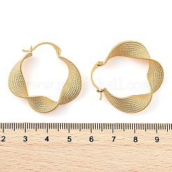 Текстурированные витые серьги-кольца из латуни для женщин&nbsp;EJEW-U055-03B-G