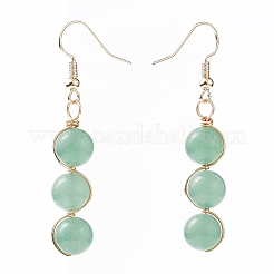 7 paires de boucles d'oreilles pendantes rondes en pierres précieuses mélangées naturelles de style 7&nbsp;EJEW-JE05070