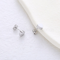 6 пара сережек-гвоздиков в форме сердца из нержавеющей стали DQ4069