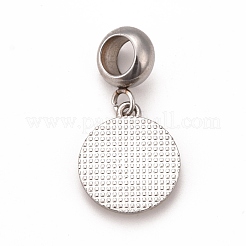 304ステンレススチールクリスタルラインストーンヨーロピアンダングルチャーム  大穴ペンダント  エナメルと蛍光スライス付き  ステンレス鋼色  少年とフラットラウンド  ミックスカラー  24mm  穴：4.5mm&nbsp;STAS-F278-03P