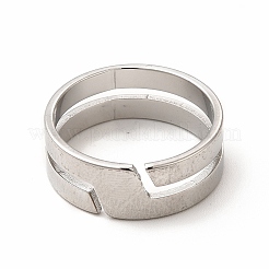 変色しない304ステンレススチール製女性用カフリング  ステンレス鋼色  usサイズ6 1/4(16.7mm)&nbsp;RJEW-B027-16P
