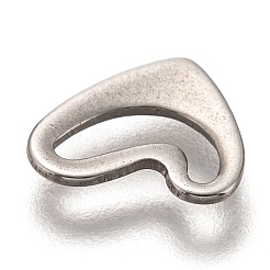 変色しない201ステンレススチール製リンクリング  ハート  ステンレス鋼色  10x9x1mm  内径：2x7.5mm&nbsp;STAS-I172-27P