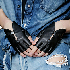 Fingerlose Handschuhe aus PU-Leder&nbsp;AJEW-WH20096-57A