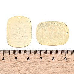 シーグレース真鍮ペンダント  長方形チャーム  ニッケルフリー  空白タグのスタンプ  18KGP本金メッキ  27.5x21x1mm  穴：1.4mm&nbsp;XGRQ29810-387G