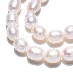 Fili di perle di perle d'acqua dolce coltivate naturali&nbsp;LS-PEAR-N012-05K