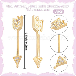 8 Stück Messing Pavé klar Zirkonia Verbinder Charms&nbsp;KK-BBC0010-13G