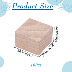 未完成の溝付き木製ブロック  正方形  バリーウッド  30.5x30.5x20mm&nbsp;FIND-WH0199-449A