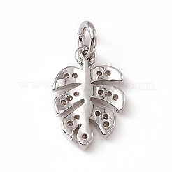 Подвески в виде листьев из латуни с микропаве из прозрачного кубического циркония ZIRC-F132-62P