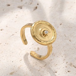 Кольца-манжеты из нержавеющей стали 304 с кубическим цирконием для женщин&nbsp;RJEW-D302-02G-08