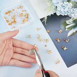 32 шт. 4 стиля серьги-гвоздики с подвесками в виде луны STAS-UN0056-74