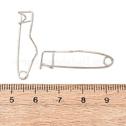 鉄製の波型安全ピンブローチ金具  キルトピン  プラチナ  31x8x8mm&nbsp;JEWB-Z050-01P-03