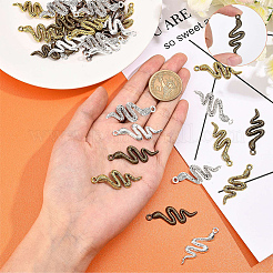 40 шт. 4-х цветные подвески из сплава змеи&nbsp;TIBEP-SC0001-82