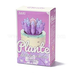 プラスチック多肉植物植物ビルディングブロックDIYおもちゃセット  多肉植物盆栽モデル  ギフトの家の装飾のため  ライラック  65x65x55mm&nbsp;DIY-I077-01