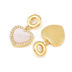 Европейские подвески с микропаве из прозрачных кубических цирконий из латуни&nbsp;KK-Z140-26G