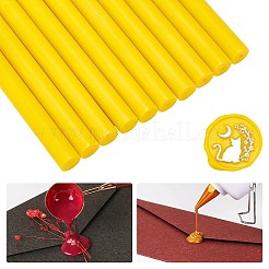 シーリングワックススティック  レトロなビンテージワックスシーリングスタンプ用  きいろ  135x11mm&nbsp;DIY-WH0003-G26