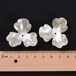 Coupelles de fleur avec 3-pétale en plastique ABS d'imitation nacre&nbsp;X-OACR-R016-05