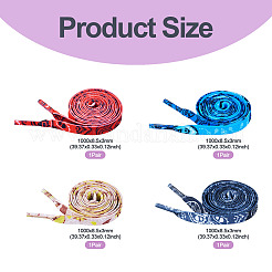 4 par de cordones de poliéster con estampado de flores de 4 colores&nbsp;FIND-TA0010-30