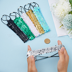 10 шт. двухцветная широкая эластичная блестящая полиэстеровая повязка на голову OHAR-GF0001-26