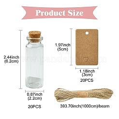 20шт стеклянные пробковые контейнеры для бусин CON-YW0001-60