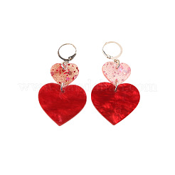 Pendientes de hierro acrílico con cierre de palanca para el día de San Valentín&nbsp;WGDAD85-01