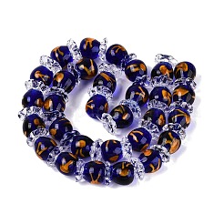 内側の花の手作りランプワークビーズ  クラゲの入ったボトル  ミディアムブルー  15x11~13x11~13mm  穴：0.8~1mm&nbsp;LAMP-Q039-13F