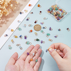 84шт 7 цвета подвески из натуральных драгоценных камней PALLOY-FH00155