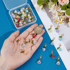 36 шт. 9 стиля лилии акриловый маркер для замкового шва HJEW-PH02064