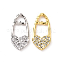 Латунные микропаве прозрачные подвески с фианитом&nbsp;KK-E068-VF194