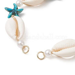 Изготовление браслета из натуральных раковин каури и морских звезд&nbsp;AJEW-JB01532