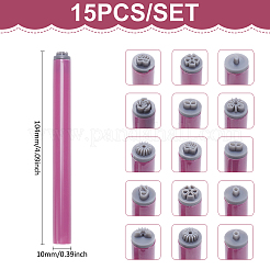 15 Stück 15 Stile PP-Kunststoff-Nailart-Siegelstempel-Stift-Sets&nbsp;MRMJ-WH0075-131A