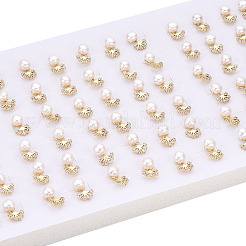 Серьги-гвоздики «Древо жизни» с прозрачным кубическим цирконием и натуральным жемчугом PEAR-N020-06I