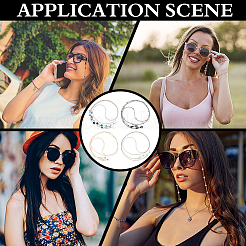 4 шт. 4 стиля цепочек для очков из железа и сплава&nbsp;AJEW-CN0002-75A