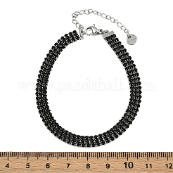 Браслеты-цепочки из нержавеющей стали 304 со стразами для женщин BJEW-Z143-23P-02