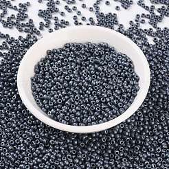 MIYUKIラウンドロカイユビーズ  日本製シードビーズ  （rr2001)マットガンメタル  8/0  3mm  穴：1mm  約422~455PCS /ボトル  10 G /ボトル&nbsp;SEED-JP0009-RR2001