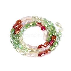 Stränge aus galvanisierter Jade-Imitation und undurchsichtigen sowie transparenten Glasperlen&nbsp;EGLA-Q135-4x6MM-01F