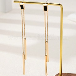 Серьги-гвоздики с прямоугольной кисточкой из цинкового сплава&nbsp;FS-WGA375F-01