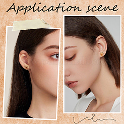 6 пара 2-х стильных деревянных серег-гвоздиков с отпечатками лап и стальными железными штифтами&nbsp;EJEW-SC0001-46