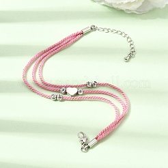 Bracelets à plusieurs brins en polyester&nbsp;FB-CBA983F-02P-03