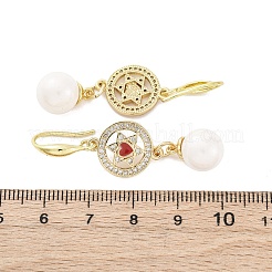 Серьги с подвесками из латуни с прозрачным фианитом и прозрачным фианитом EJEW-F362-03G