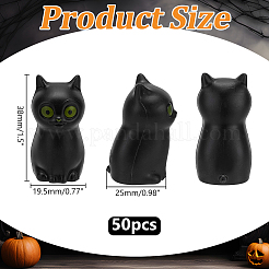50 pieza de adornos de resina con forma de gato para Halloween&nbsp;DJEW-WR0001-18