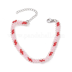 Braccialetto con perline intrecciate con semi di vetro&nbsp;BJEW-MZ00057
