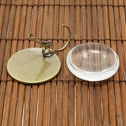 25 millimetro chiaro copertura di vetro cabochon cupola trasparente per ottone foto making leverback orecchino&nbsp;KK-X0013-NF