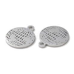 変色しない304ステンレススチールチャーム  手動研磨  マップ  ステンレス鋼色  14.5x12x1mm  穴：1.6mm&nbsp;STAS-Q303-09P